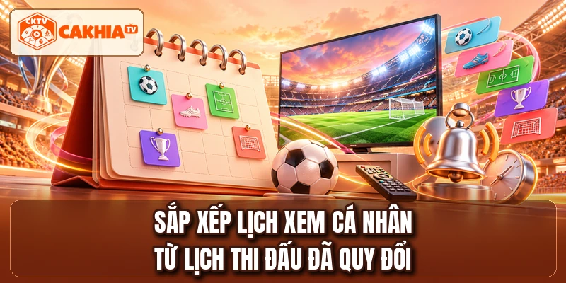 Sắp xếp lịch xem cá nhân từ lịch thi đấu đã quy đổi